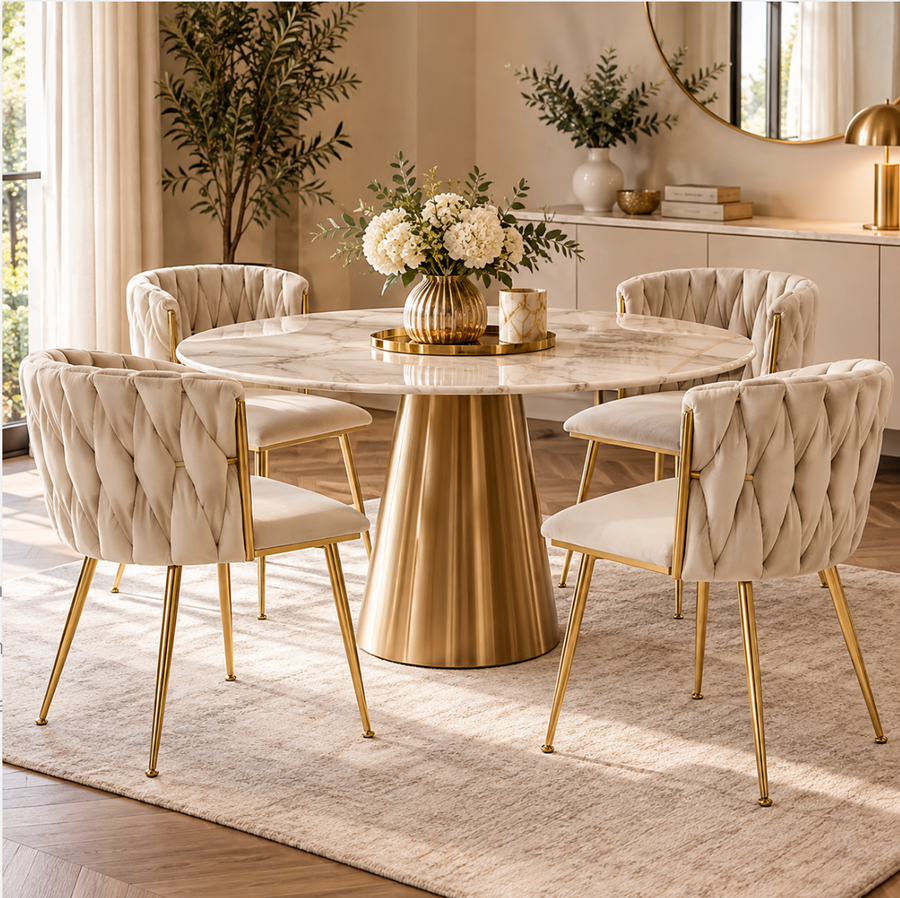 Chaises Velours Dorée – vue 2
