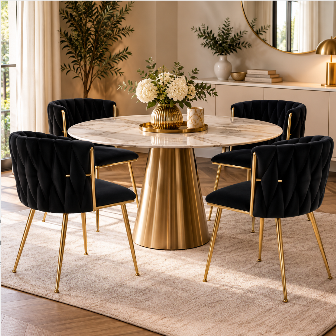 Chaises Velours Dorée – vue 4