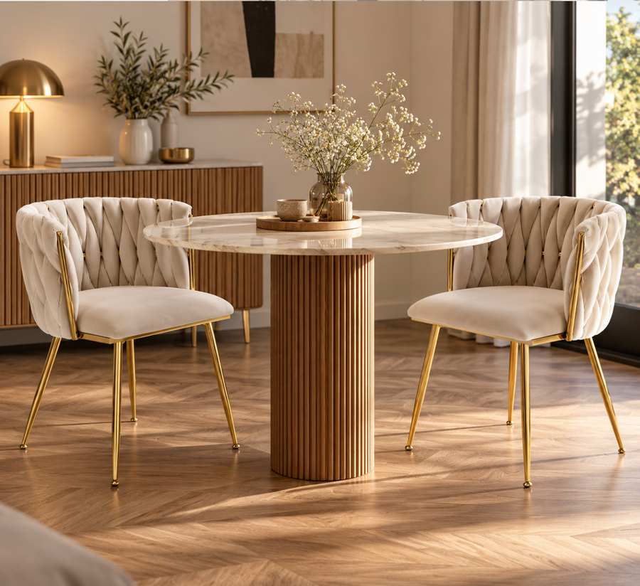 Chaises Velours Dorée