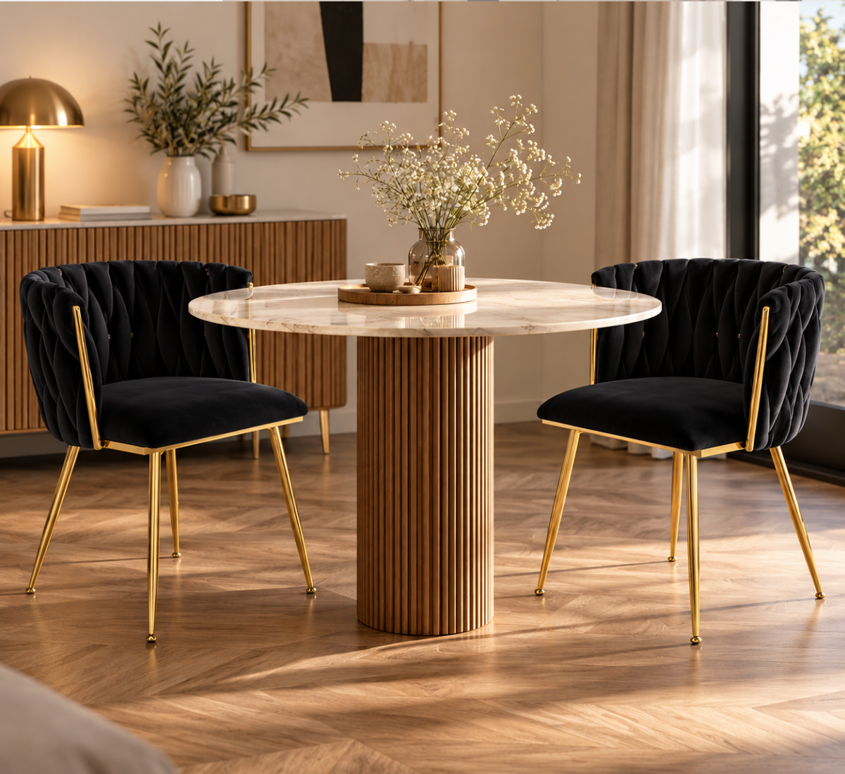 Chaises Velours Dorée – vue 3