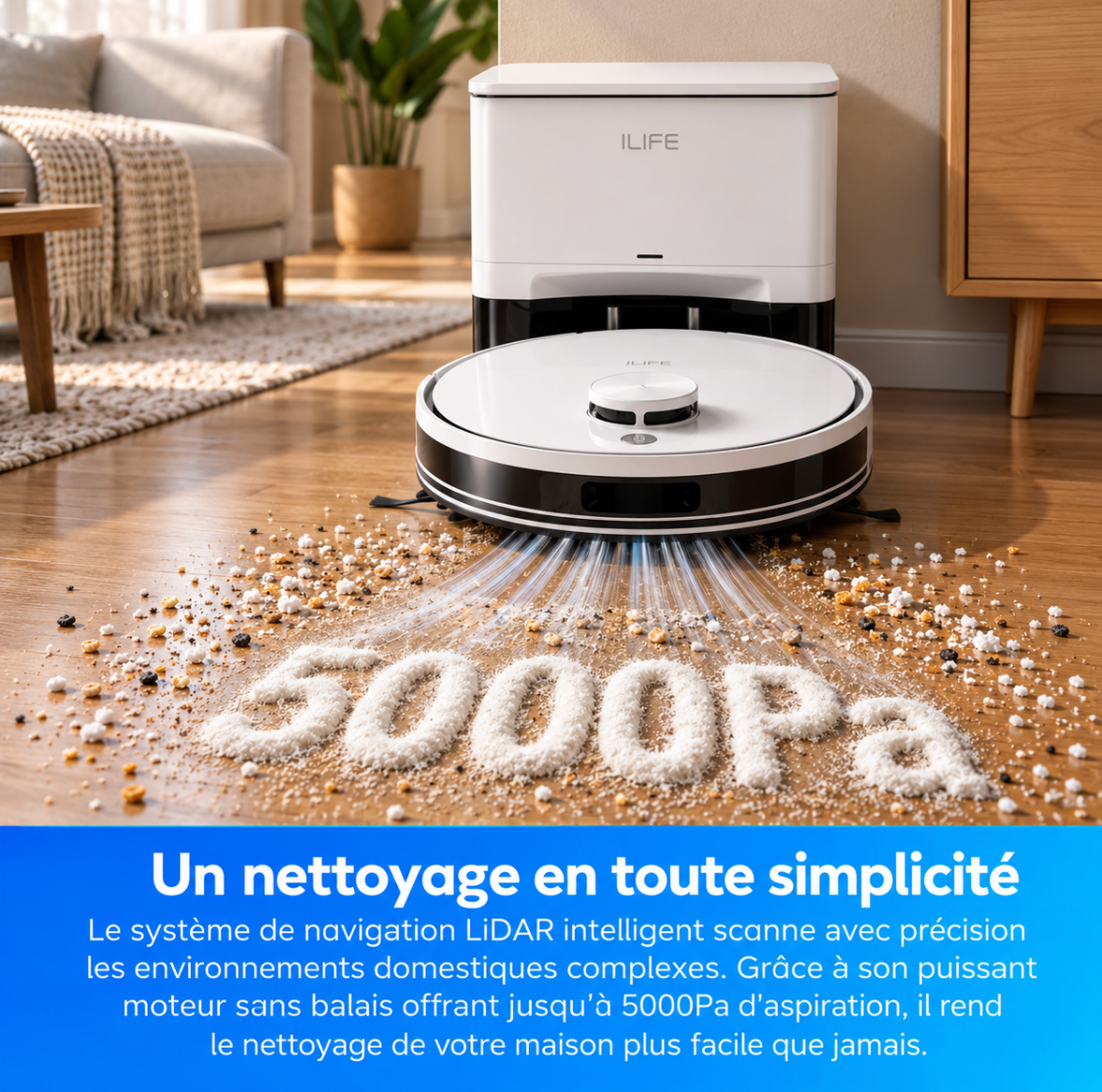 Robot aspirateur laveur ILIFE A30 Pro – vue 3