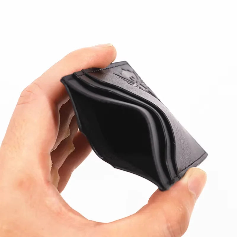Porte-cartes fin en similicuir noir – vue 3