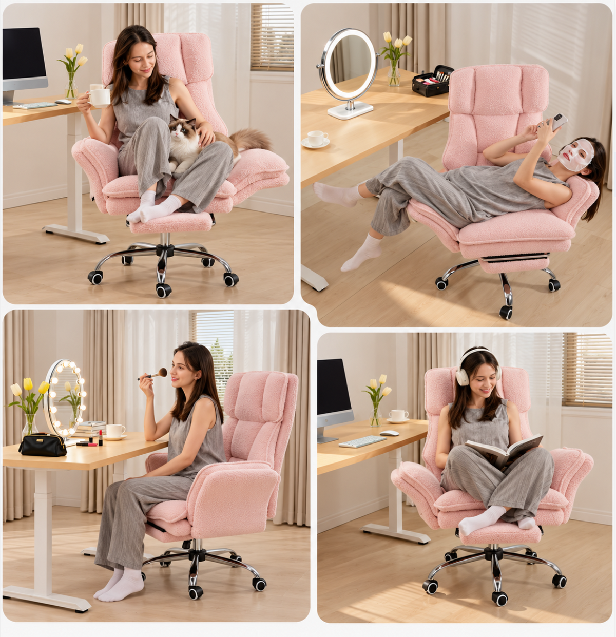 Fauteuil de Bureau Ergonomique avec Repose-Pieds – vue 8