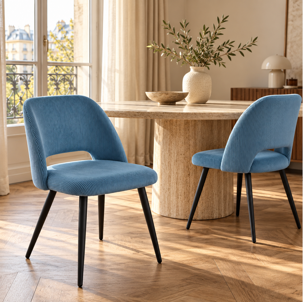 Chaises Velours Côtelé – vue 3