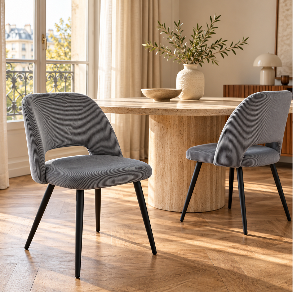Chaises Velours Côtelé – vue 4