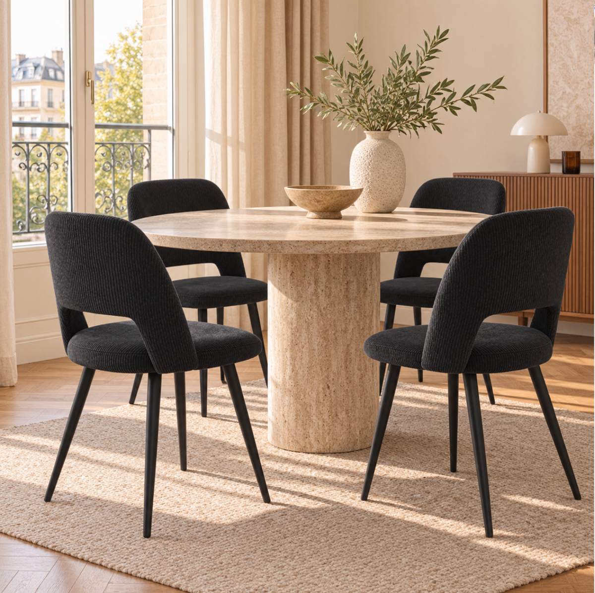 Chaises Velours Côtelé – vue 2