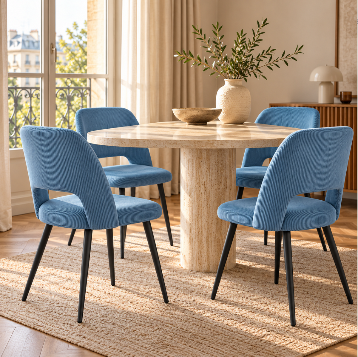 Chaises Velours Côtelé – vue 7