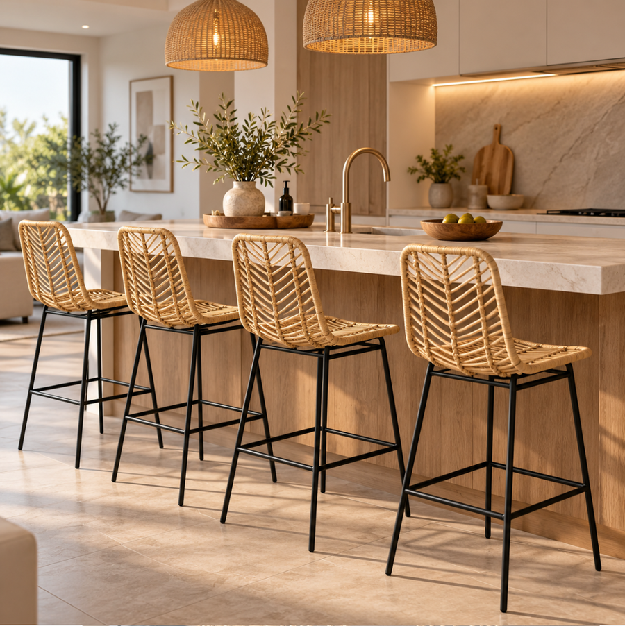 Chaises, tabourets de bar en rotin