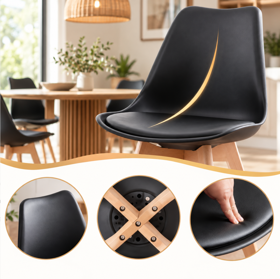 Chaises Hêtre Scandinave – vue 8