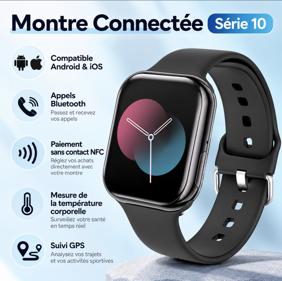Montre connectée - Appels Bluetooth, suivi santé et sport – vue 2