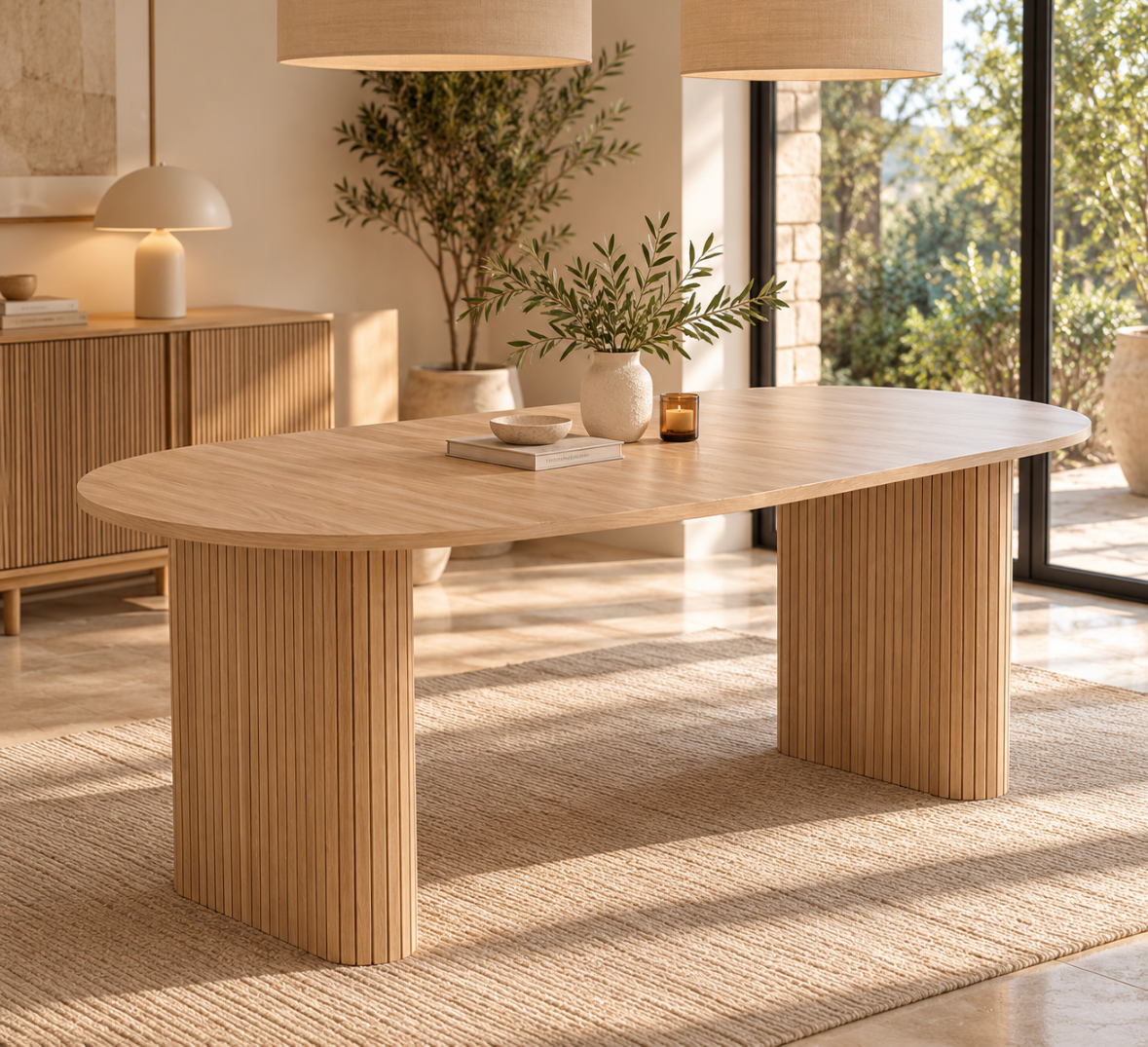 Table à manger ovale 180 × 90 cm – vue 2